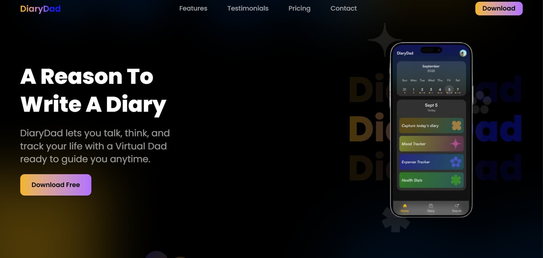 Diary App with AI-Powered Insights preview