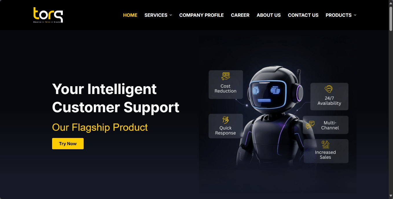 Torq Designs Landing Page